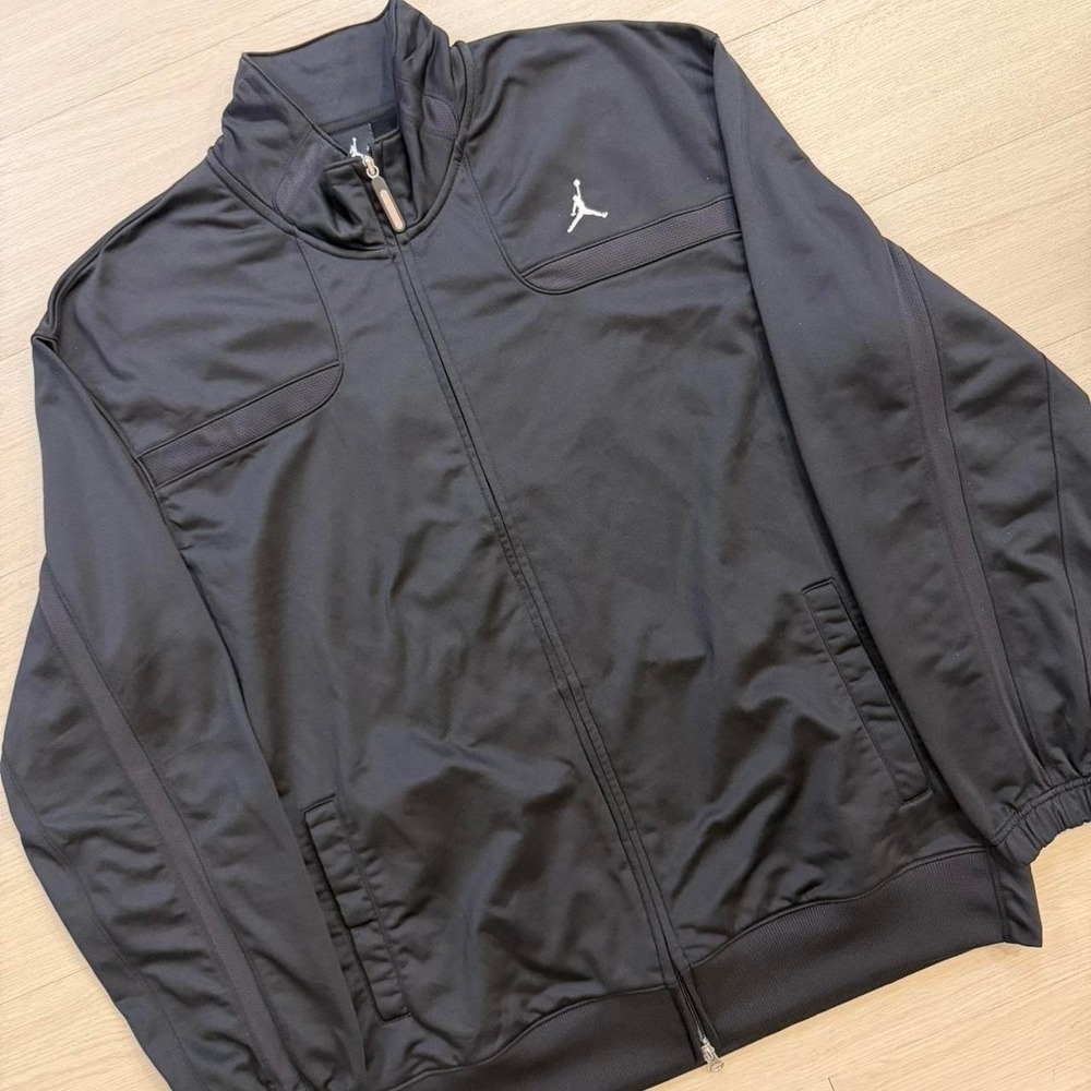 Jordan All Black Full Zip Track Jacket Mens Size XL Basketball Training - Picture 2 of 7